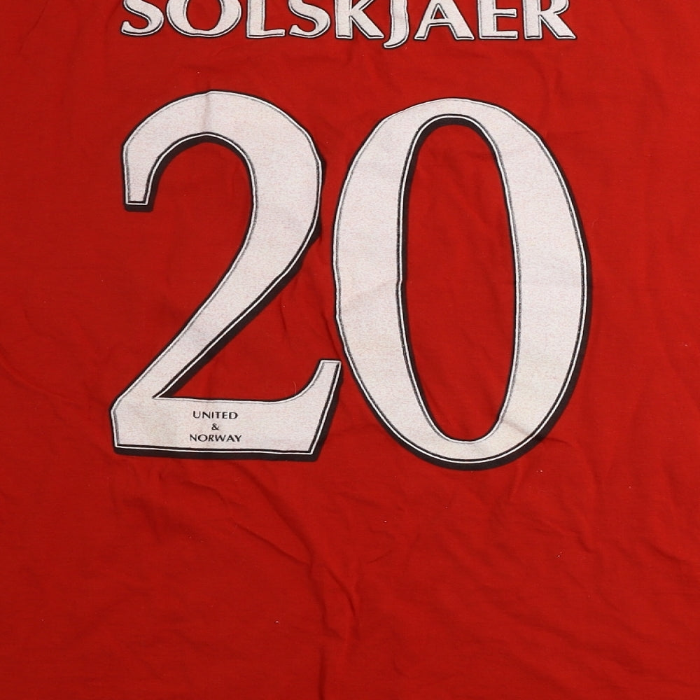 JERZEES  Mens Red    T-Shirt Size 2XL  - manchester united