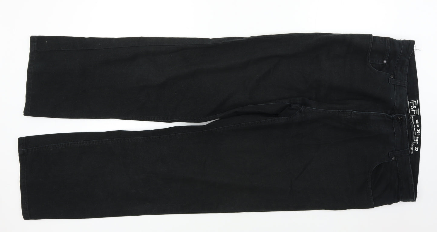 F&F  Mens Black   Straight Jeans Size 36 in L32 in