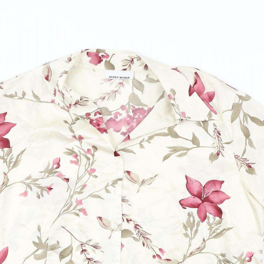 Gerry Webber    Womens Beige Floral  Basic Button-Up Size 18