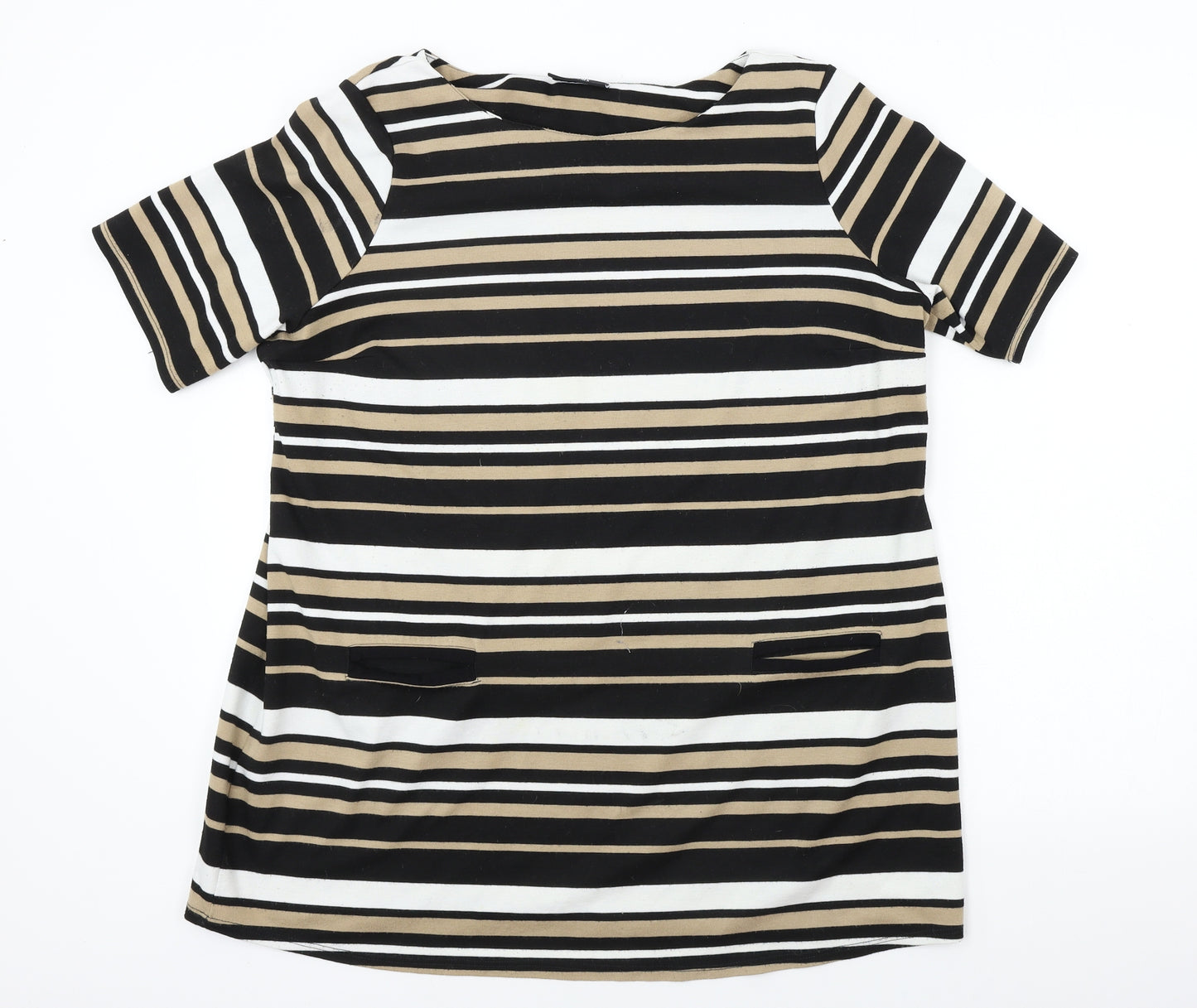 Wallis  Womens Black Striped  Pullover Jumper Size XL