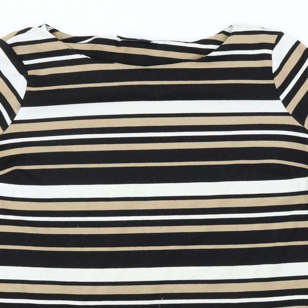 Wallis  Womens Black Striped  Pullover Jumper Size XL