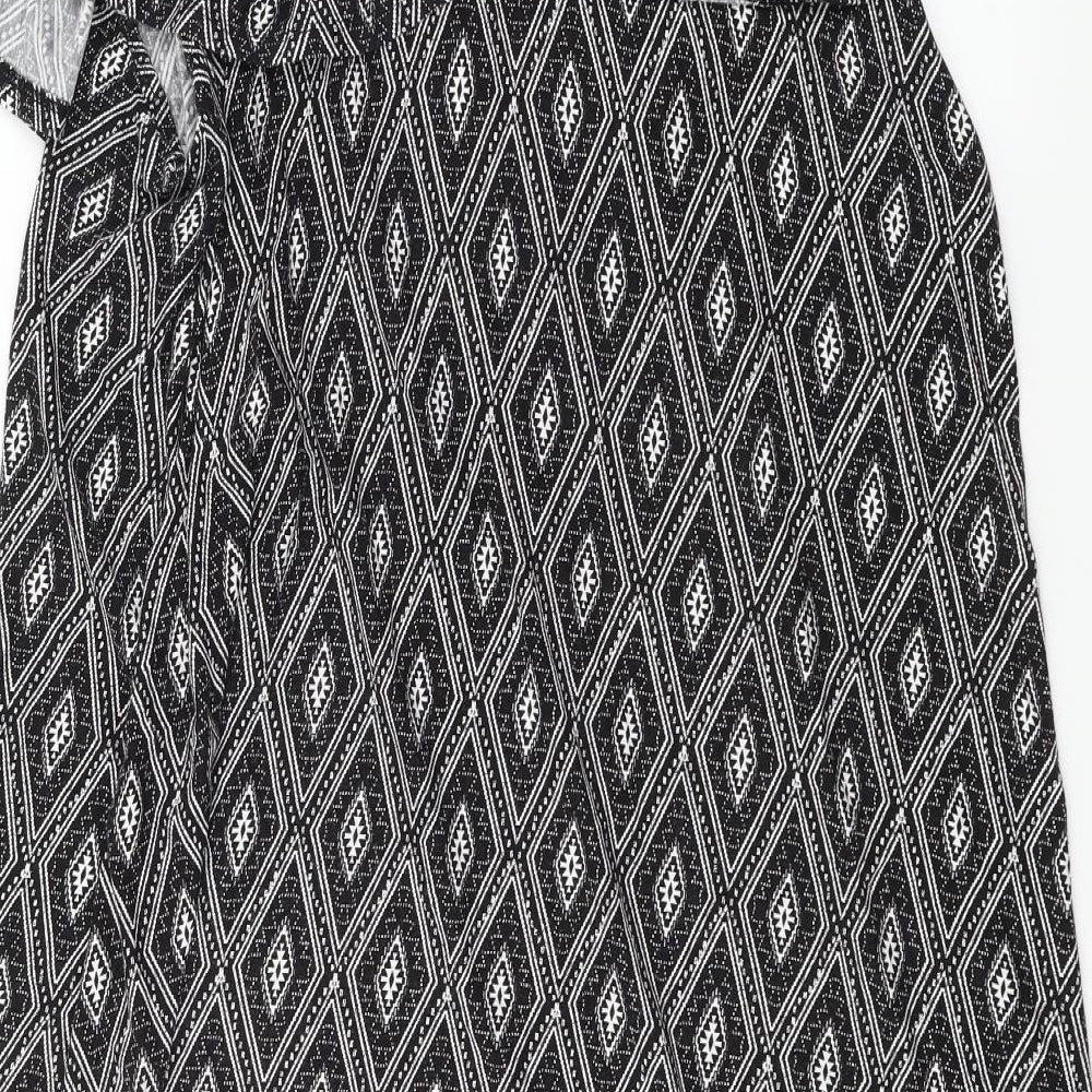 George  Womens Black Geometric Viscose A-Line  Size 22 Off the Shoulder