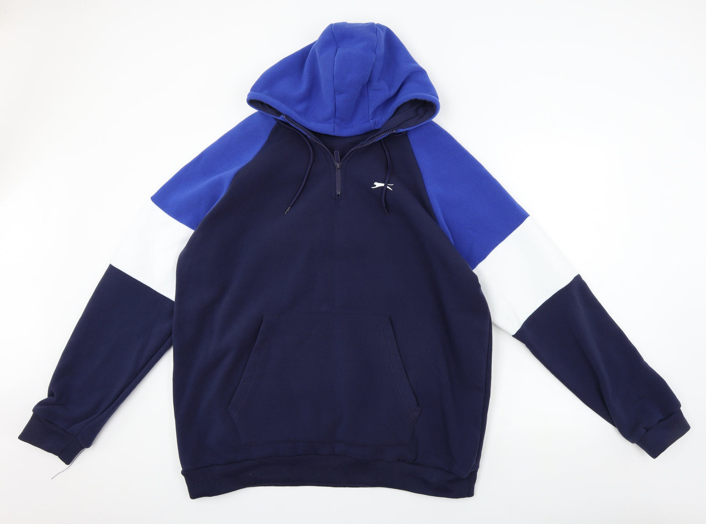 Slazenger Womens Blue Houndstooth  Henley Hoodie Size 2XL