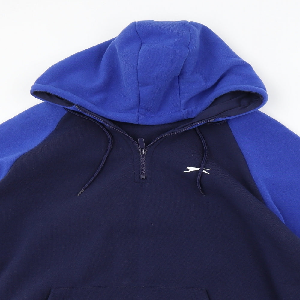 Slazenger Womens Blue Houndstooth  Henley Hoodie Size 2XL