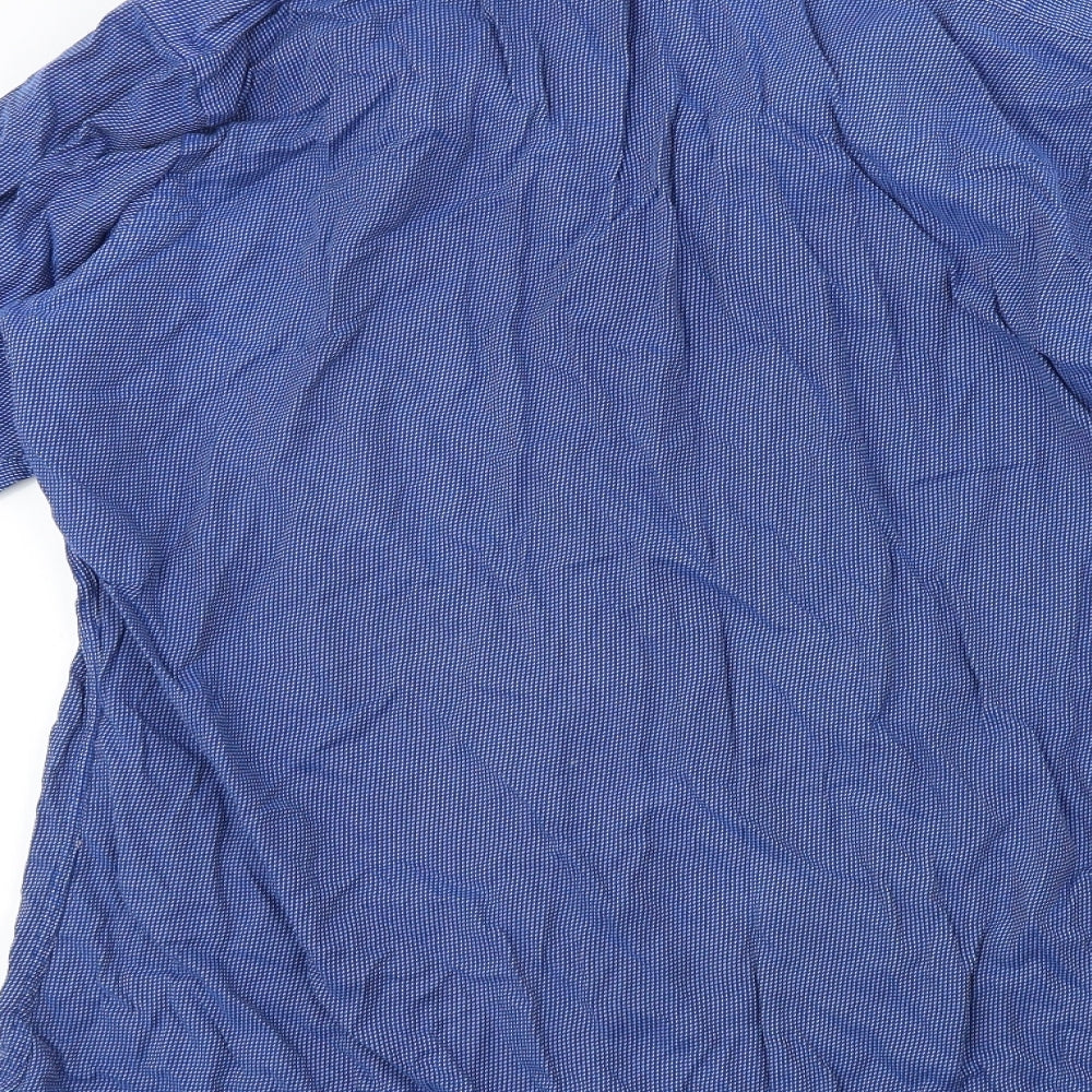 TM Lewin   Mens Blue    Button-Up Size 17