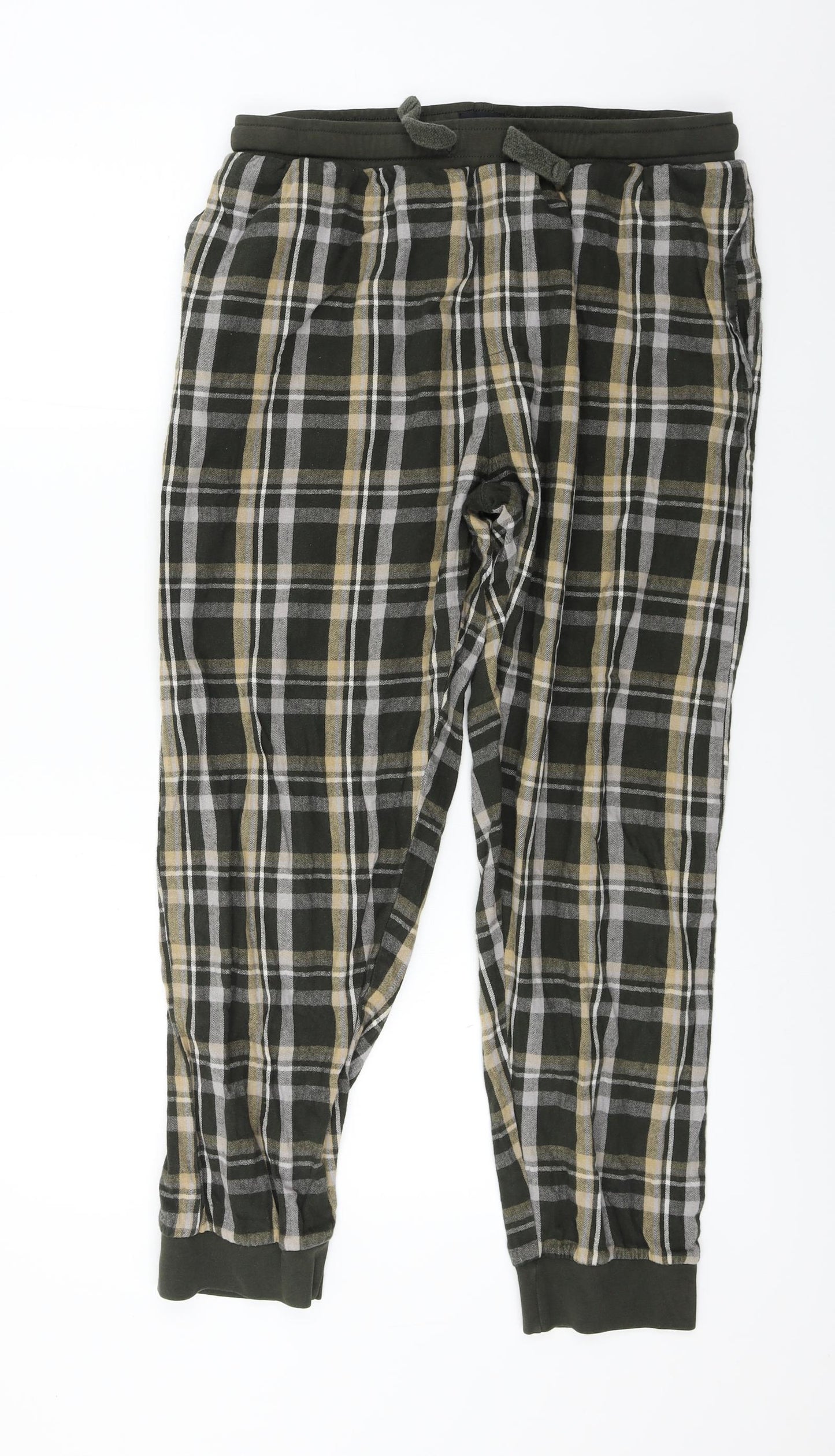 Lounge Mens Green Check  Sweatpants Trousers Size M L25 in