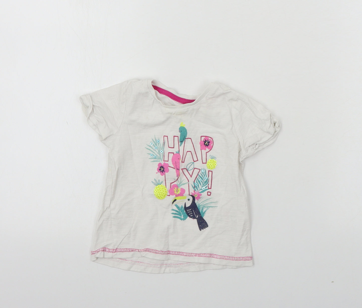 Matalan  Girls White   Basic T-Shirt Size 9-12 Months