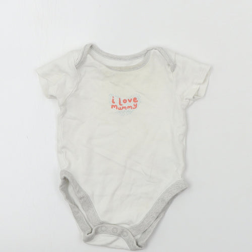 pep&co Girls White   Babygrow One-Piece Size 9-12 Months