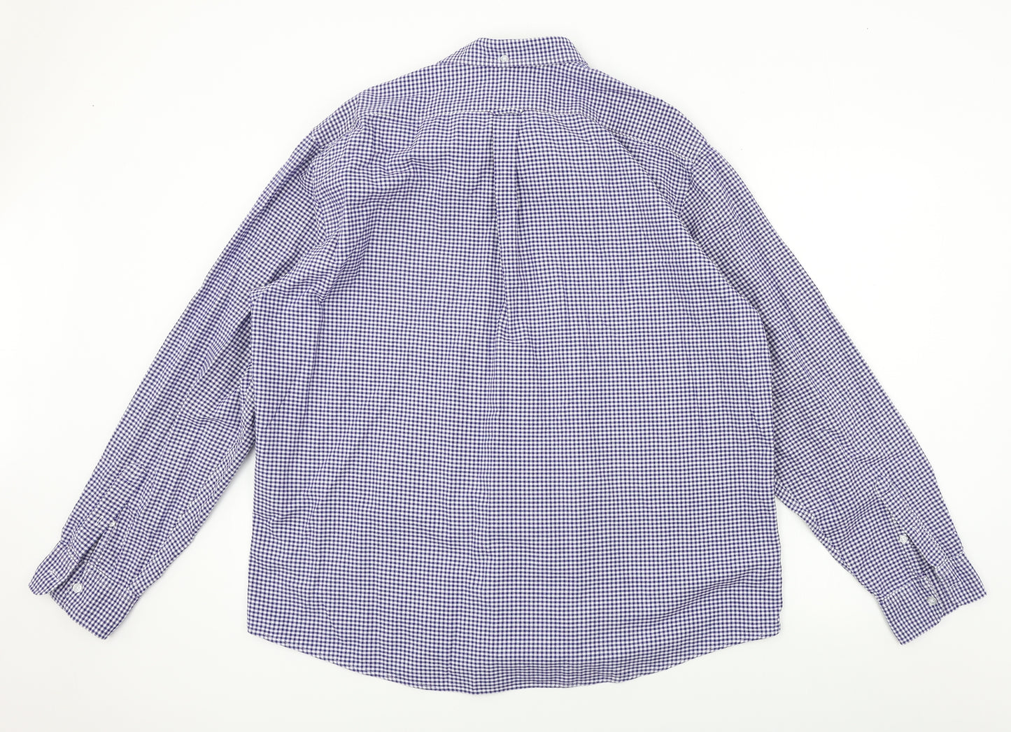 TU Mens Blue Check   Button-Up Size XL