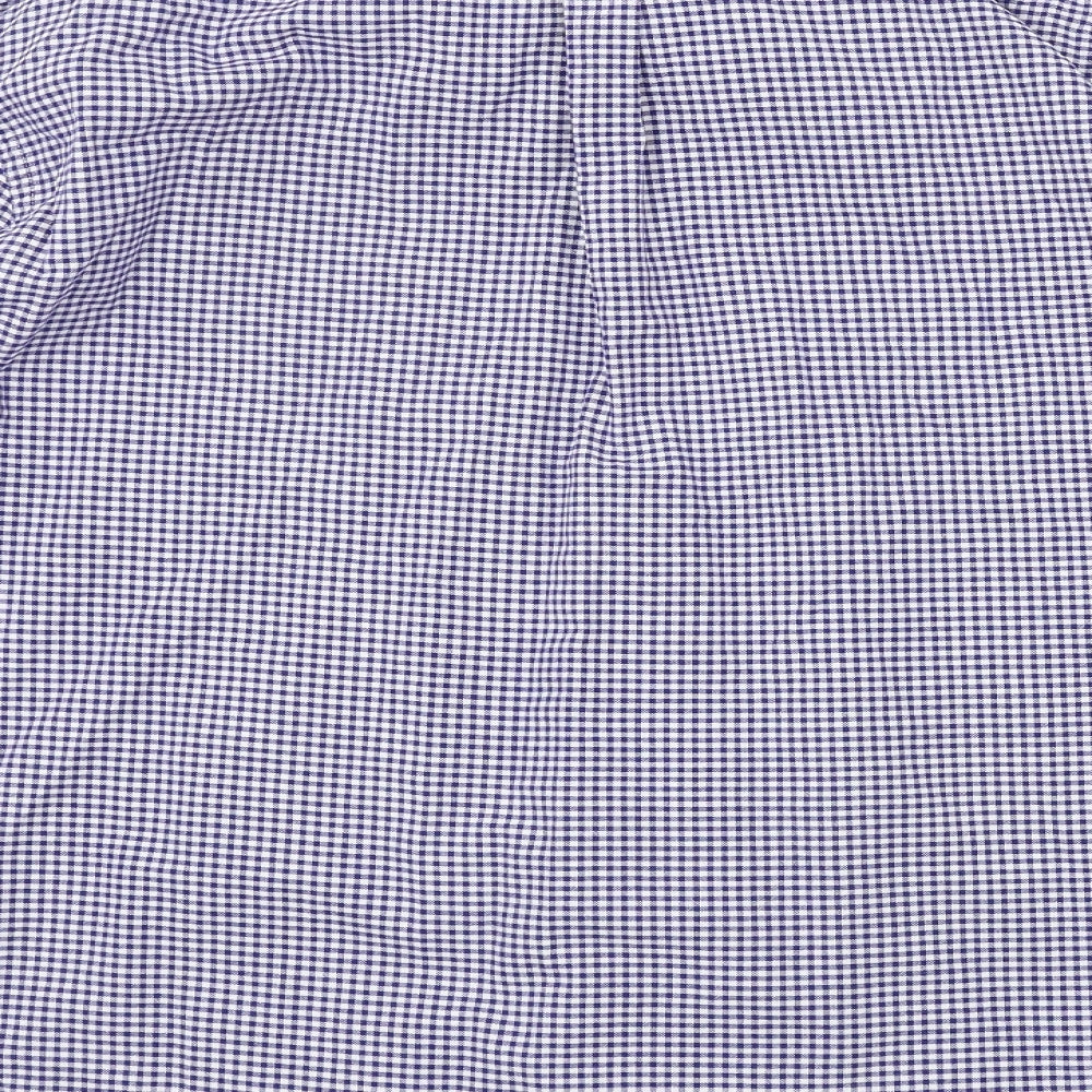TU Mens Blue Check   Button-Up Size XL