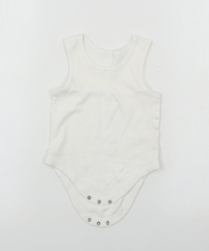 F&F Boys White Babygrow One-Piece Size 9-12 Months