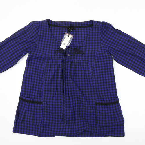 Fashion Union  Womens Blue Check  Basic Blouse Size 12