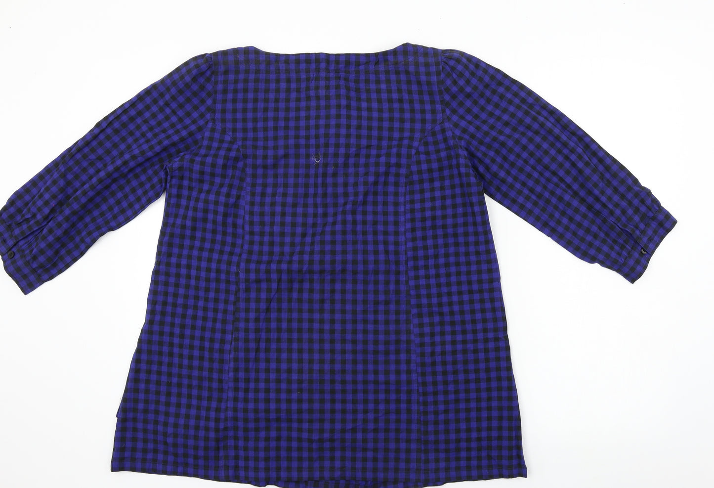 Fashion Union  Womens Blue Check  Basic Blouse Size 12
