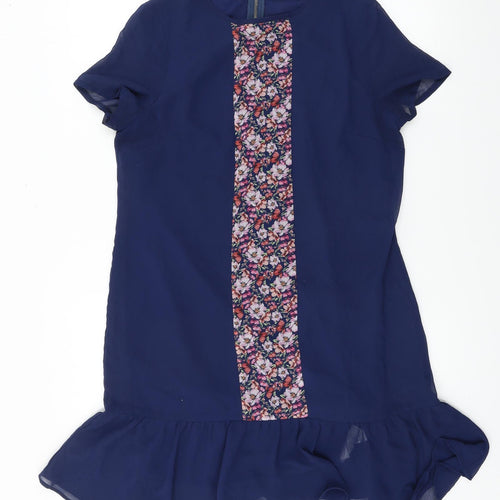 Preworn  Womens Blue Floral  A-Line  Size 12