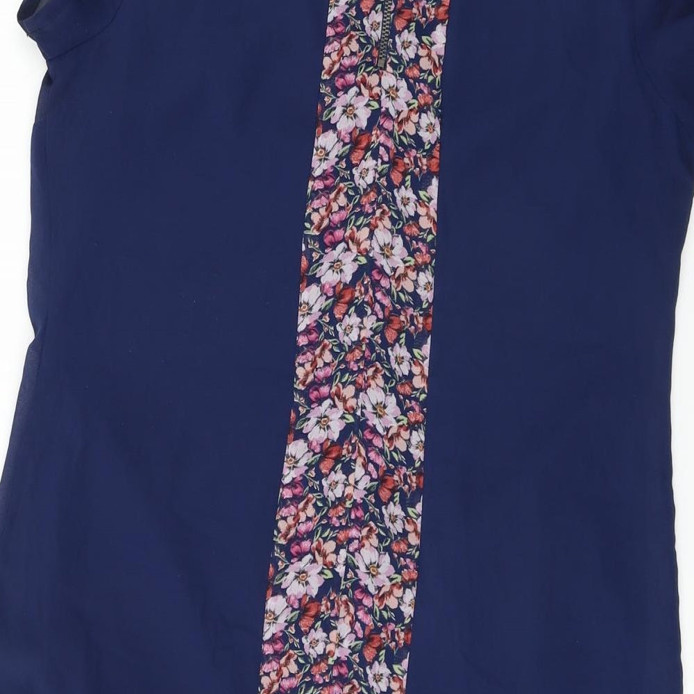 Preworn  Womens Blue Floral  A-Line  Size 12