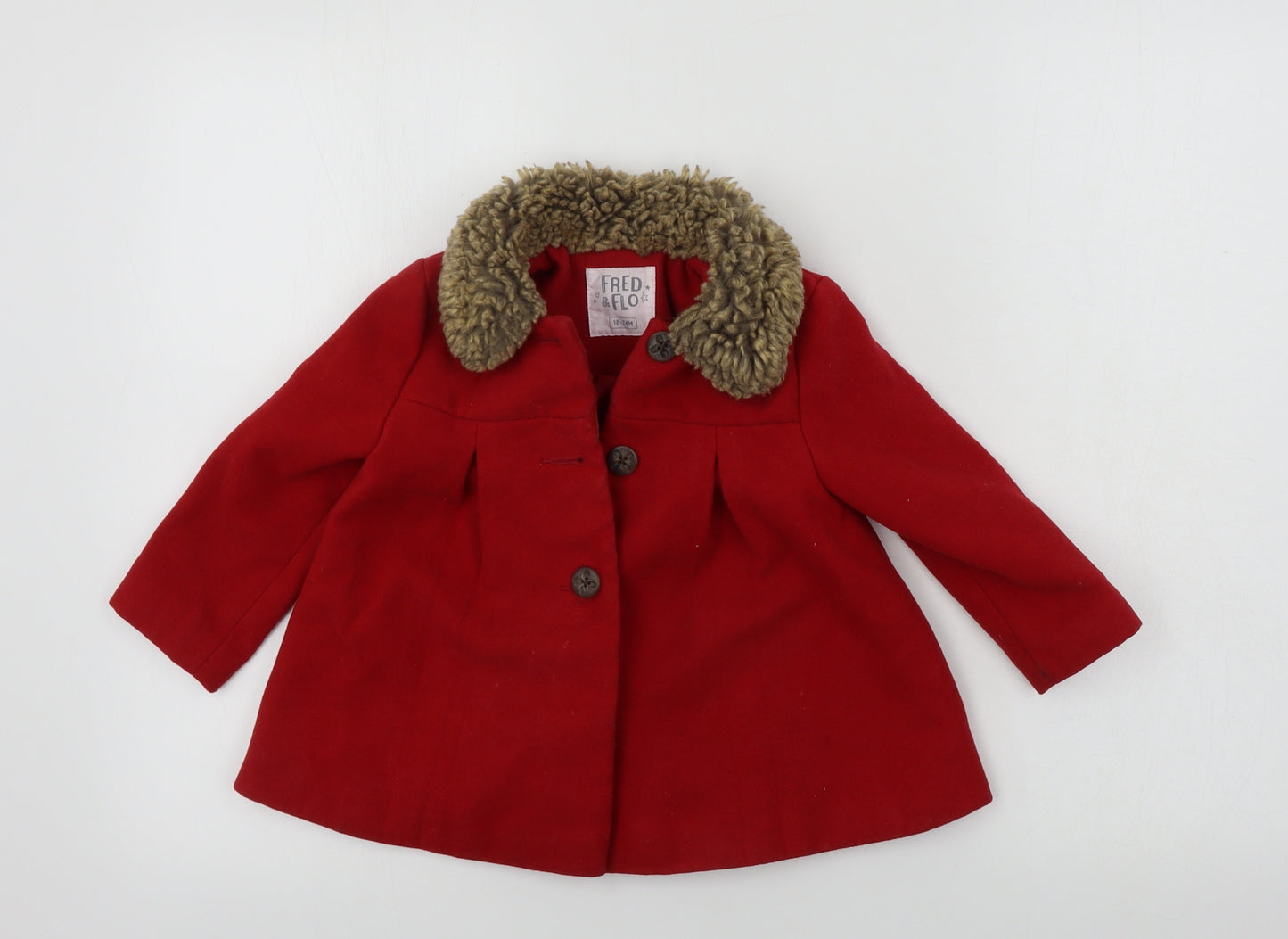 FRED & FLO Girls Red   Jacket Coat Size 18-24 Months