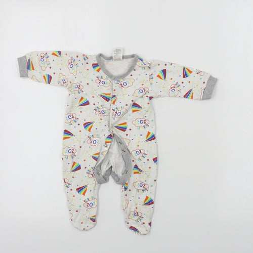 Preworn  Boys White   Babygrow One-Piece Size 0-3 Months