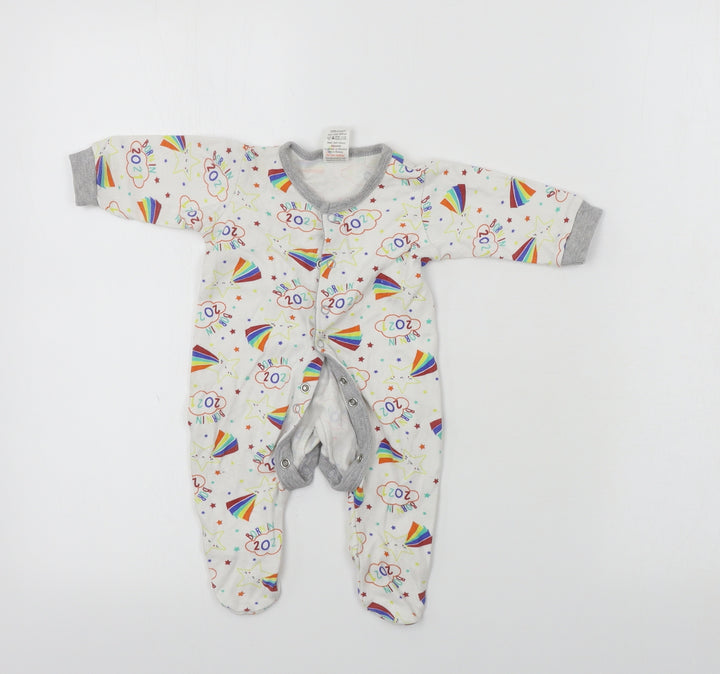 Preworn Boys White Babygrow One-Piece Size 0-3 Months