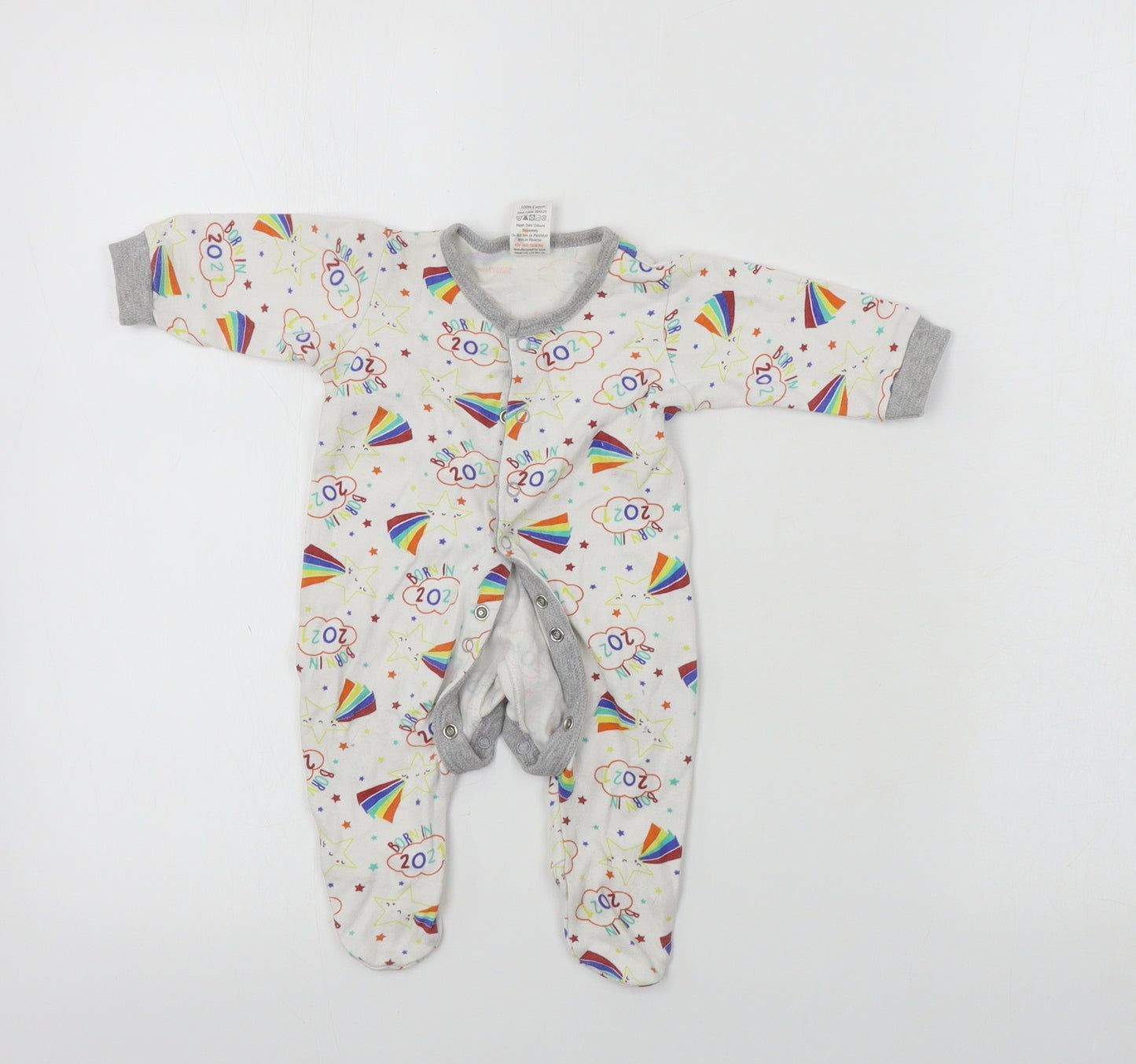 Preworn  Boys White   Babygrow One-Piece Size 0-3 Months