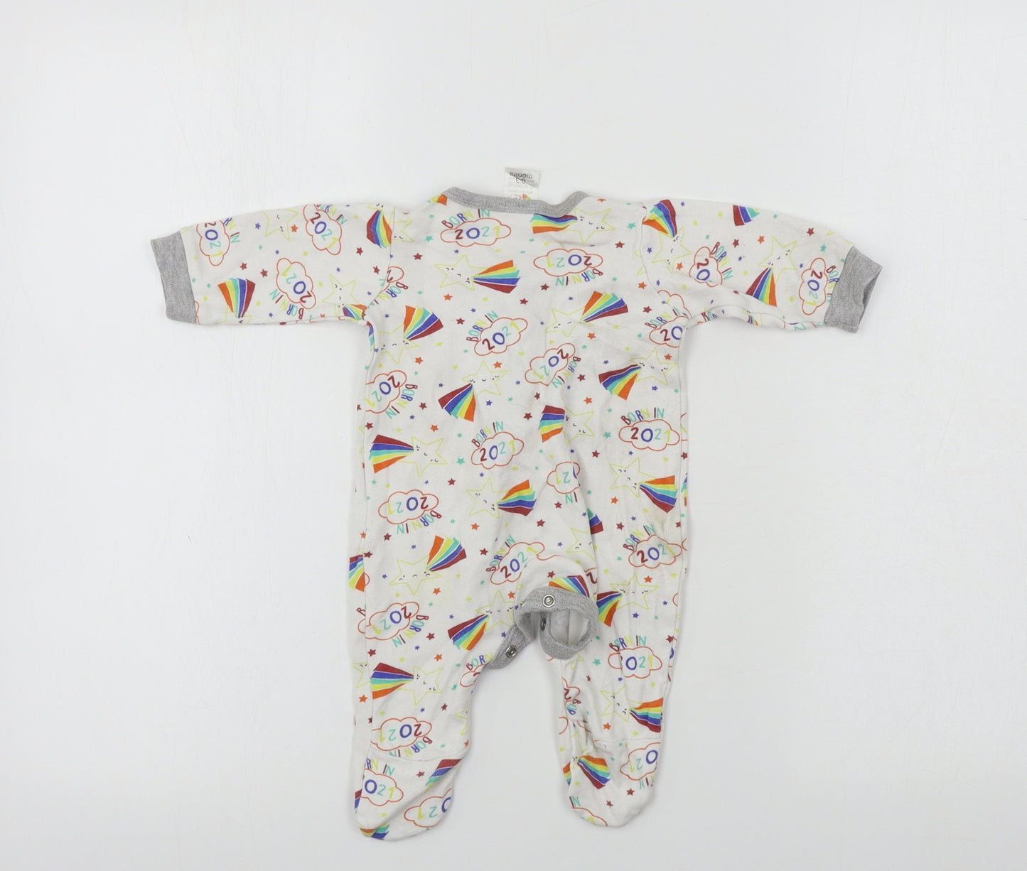 Preworn  Boys White   Babygrow One-Piece Size 0-3 Months