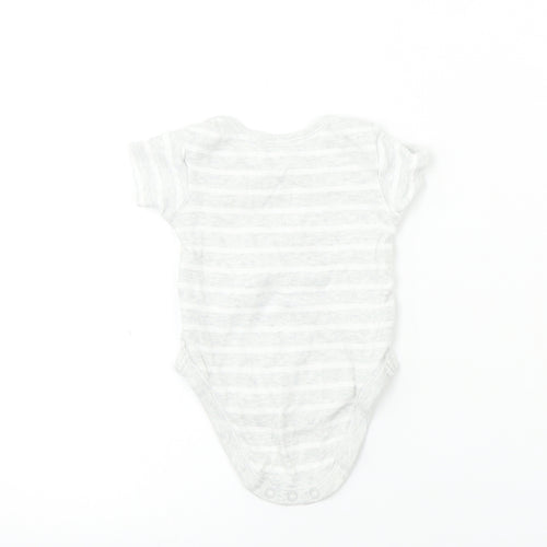 Nutmeg  Boys Grey Striped  Babygrow One-Piece Size 0-3 Months
