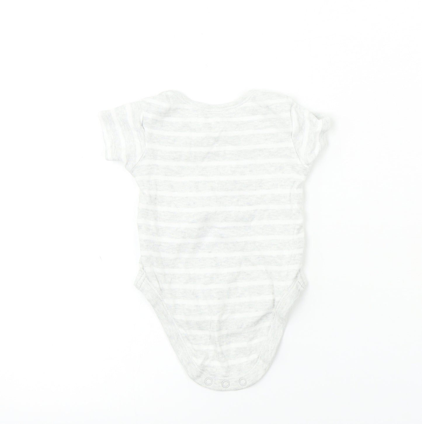 Nutmeg  Boys Grey Striped  Babygrow One-Piece Size 0-3 Months