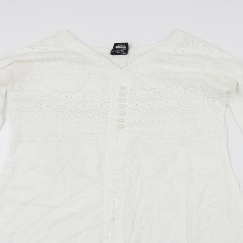 SJ Collection  Womens White   A-Line  Size M