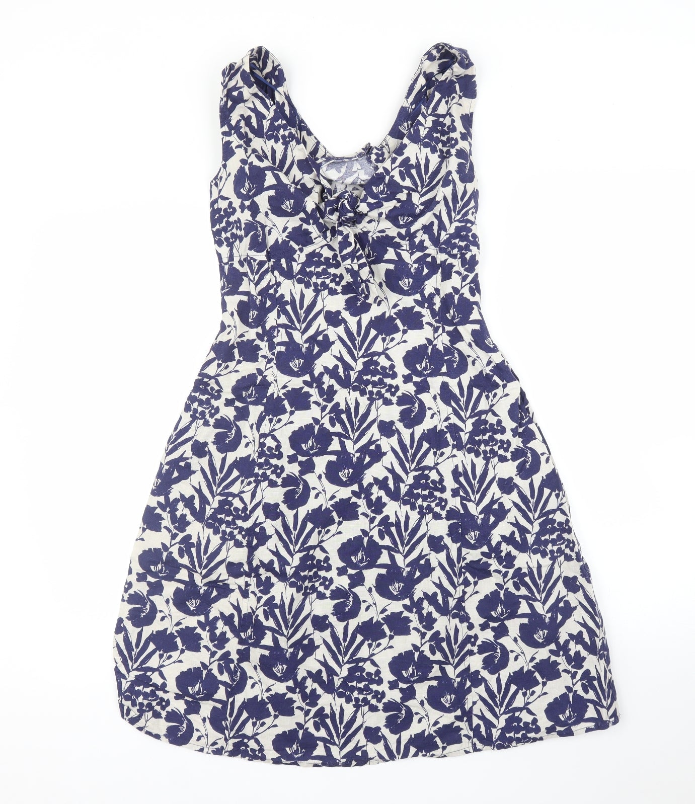 Kew London Womens Blue Floral  A-Line  Size 8