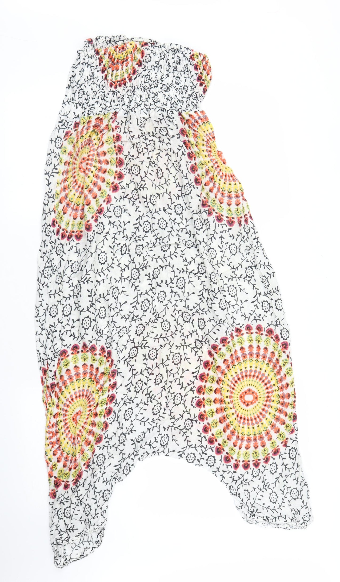 Rustice Albarracin Womens White Floral  Harem Trousers Size S