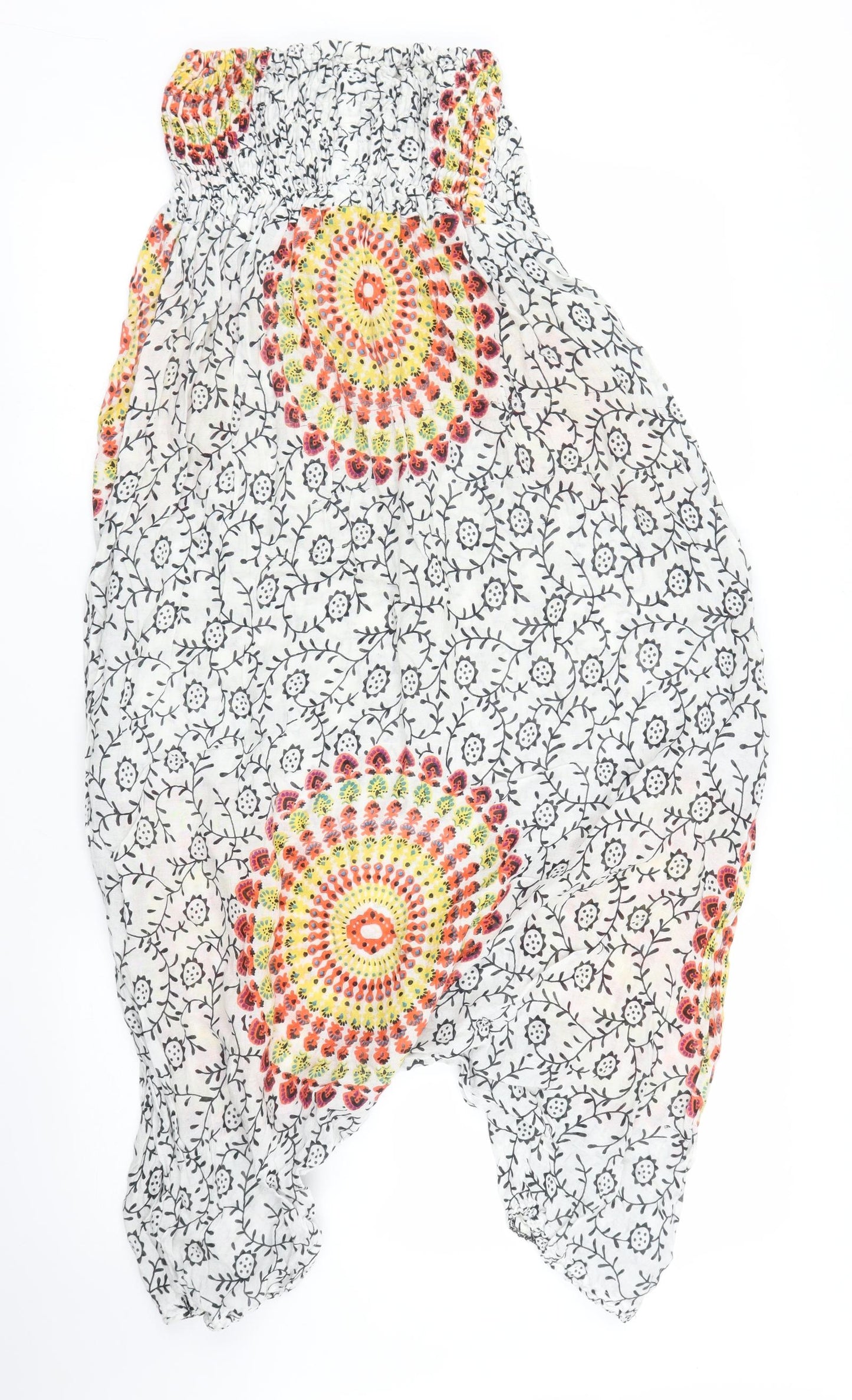 Rustice Albarracin Womens White Floral  Harem Trousers Size S