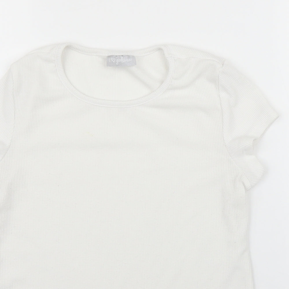 Matalan Girls White   Basic T-Shirt Size 11 Years