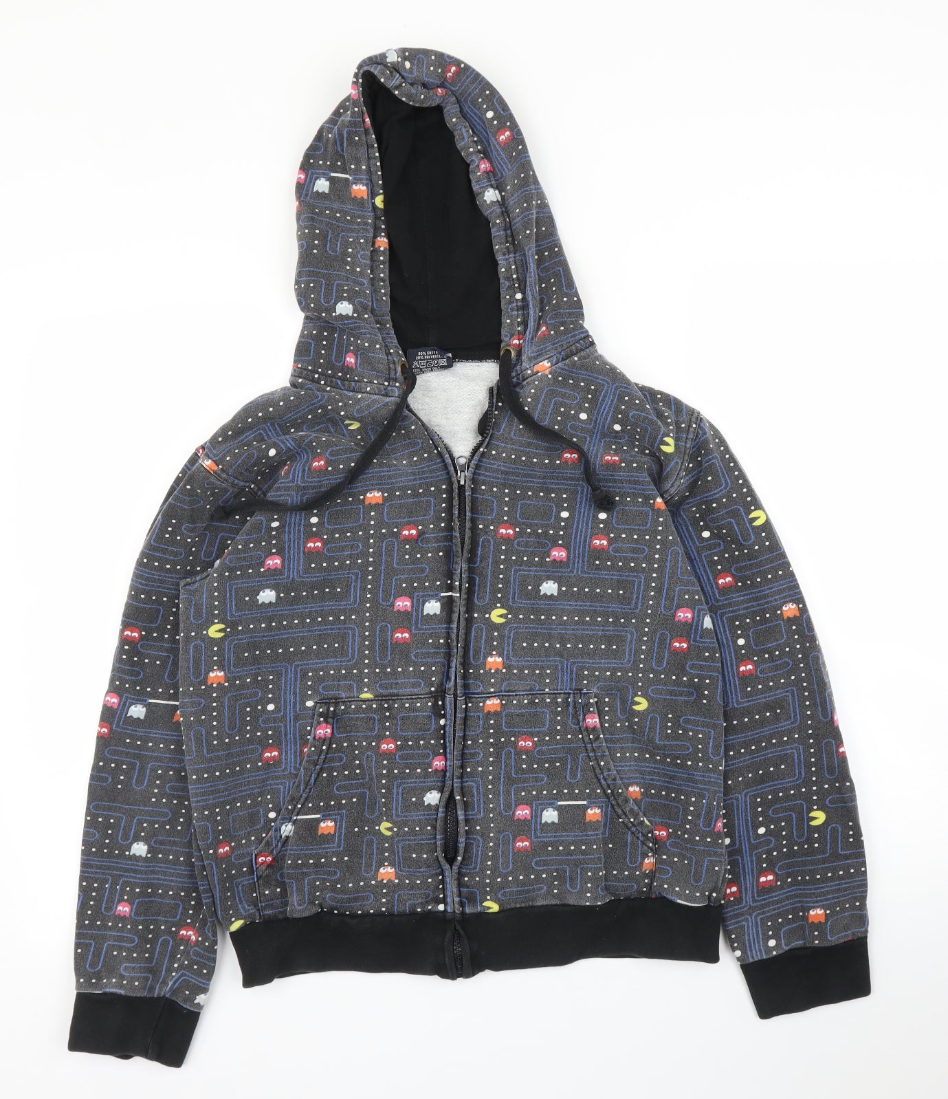 Eat Me Womens Black   Full Zip Hoodie Size M  - Pacman