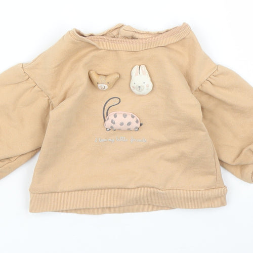 George Girls Beige   Pullover Jumper Size 3-6 Months