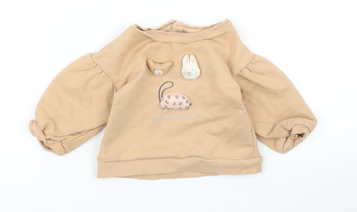 George Girls Beige   Pullover Jumper Size 3-6 Months