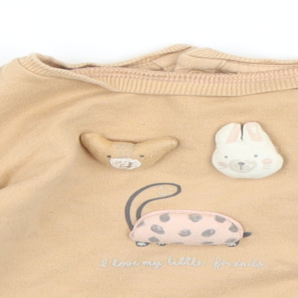 George Girls Beige   Pullover Jumper Size 3-6 Months