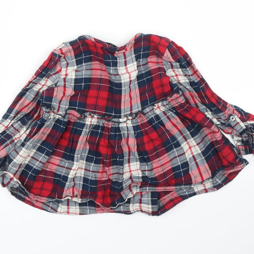 George Girls Red Plaid  Basic Blouse Size 2-3 Years