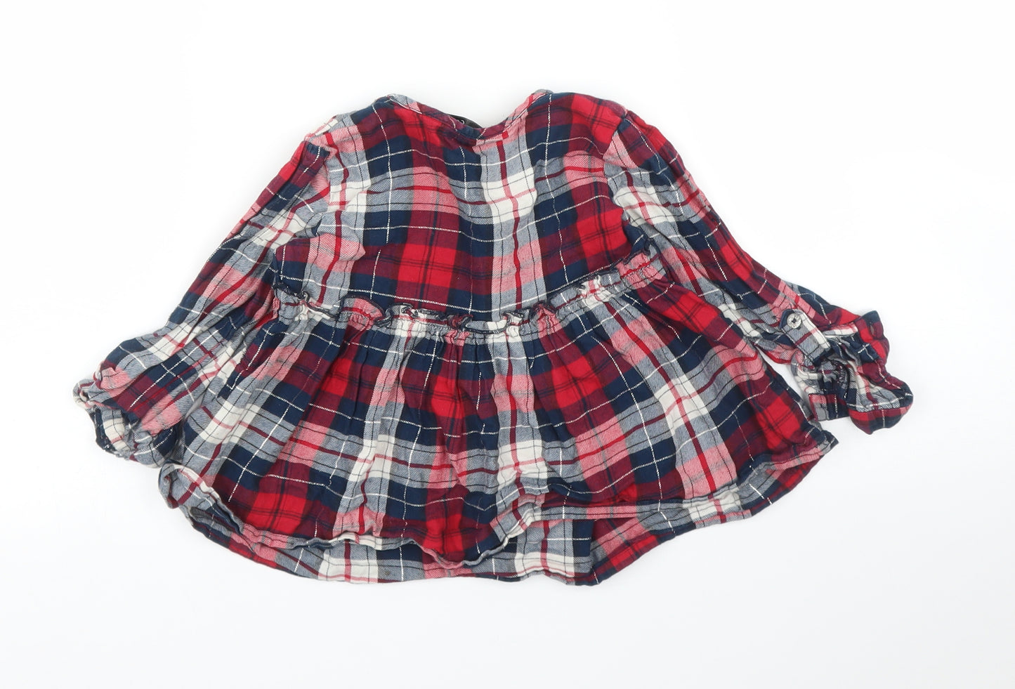 George Girls Red Plaid  Basic Blouse Size 2-3 Years