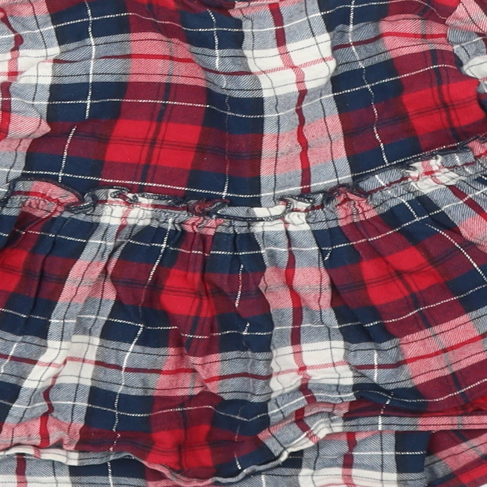 George Girls Red Plaid  Basic Blouse Size 2-3 Years