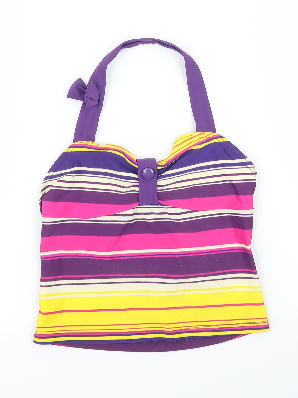 M&S Girls Pink Striped  Basic Tank Size 9 Years