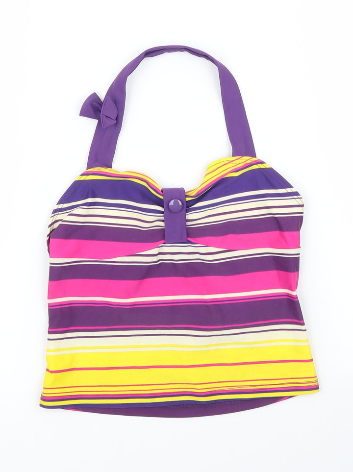 M&S Girls Pink Striped  Basic Tank Size 9 Years