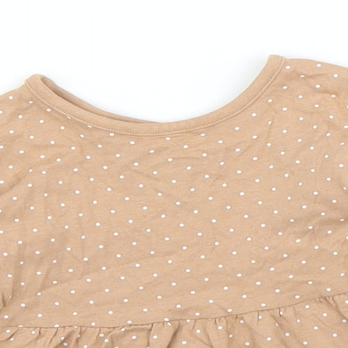 George Girls Brown Polka Dot  Basic T-Shirt Size 6-9 Months