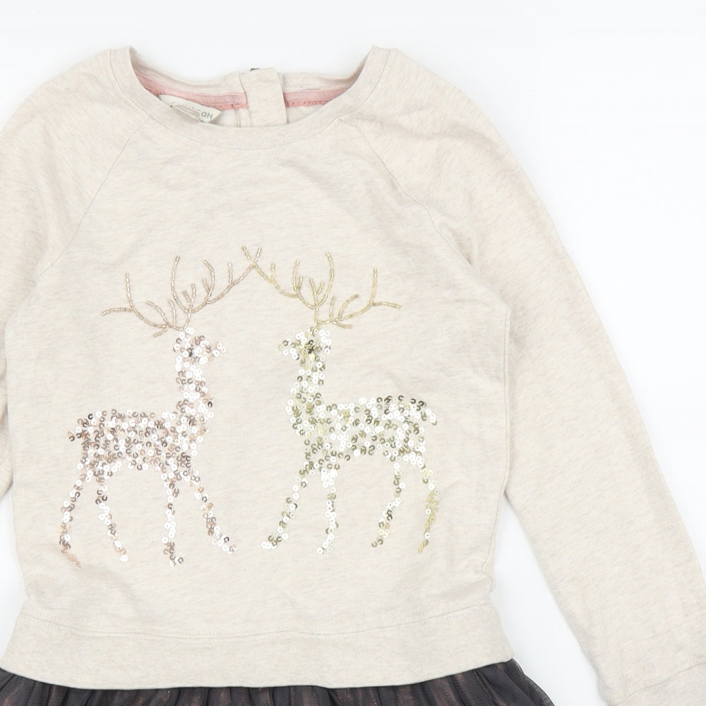 Monsoon Girls Beige   Jumper Dress  Size 7-8 Years