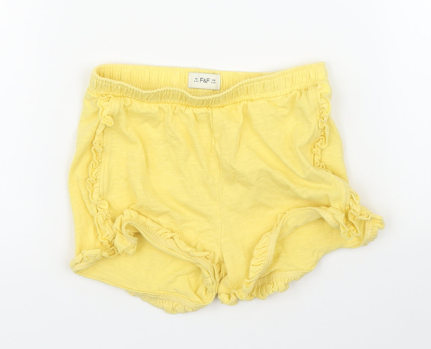 F&F Girls Yellow   Cut-Off Shorts Size 2-3 Years