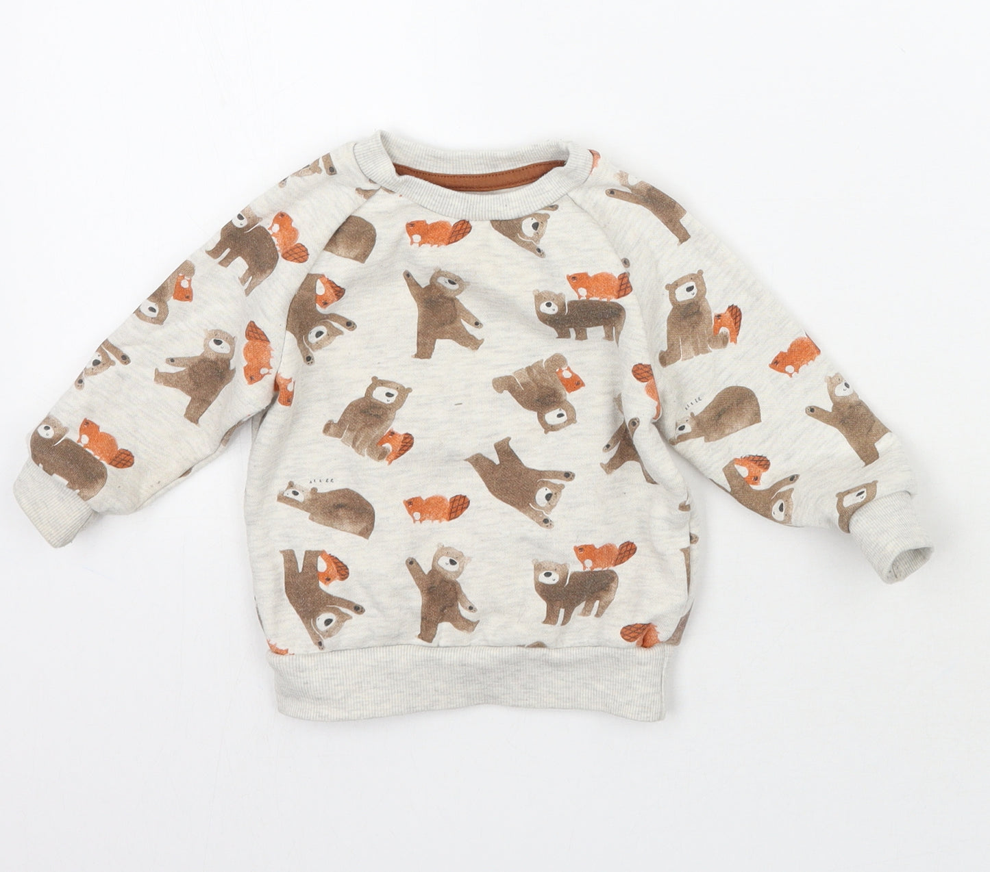 Primark Baby Beige Geometric  Pullover Jumper Size 9-12 Months