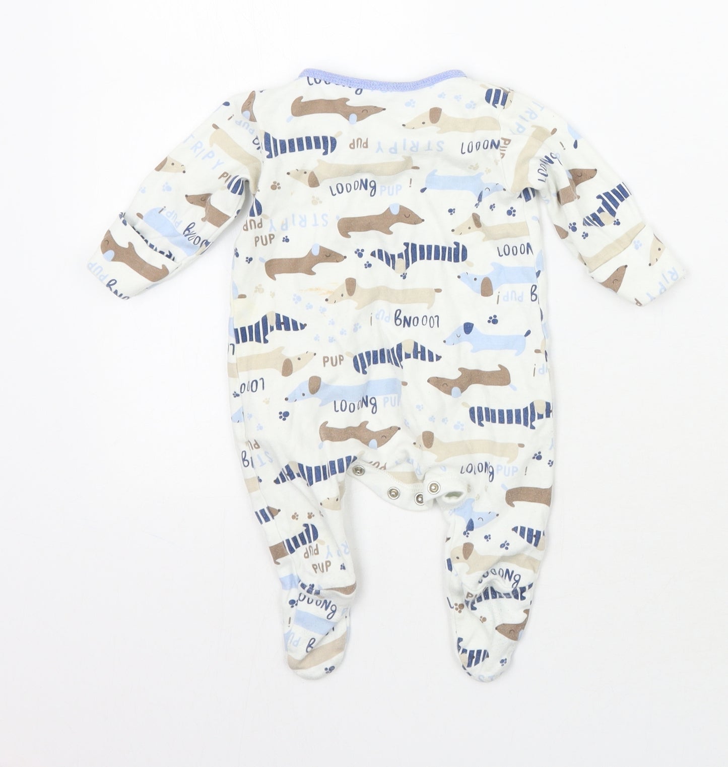 Mothercare Baby White Animal Print  Babygrow One-Piece Size Newborn