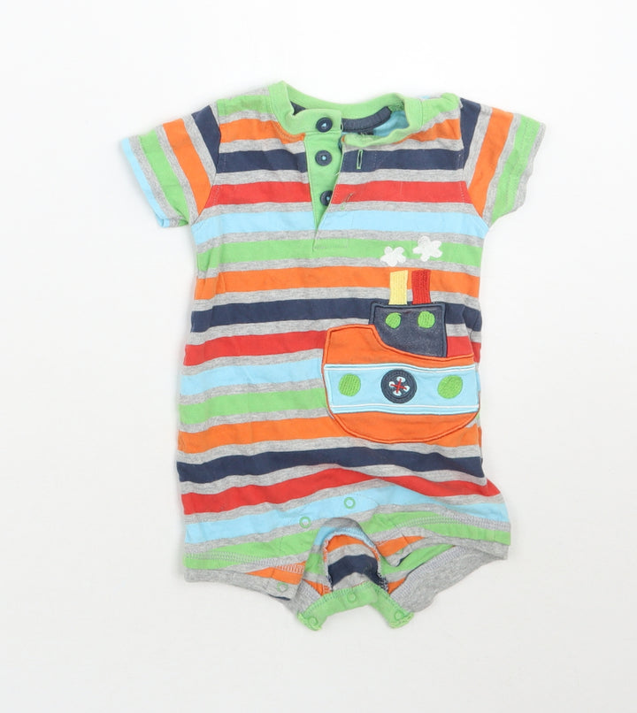 TU Baby Green Striped Catsuit One-Piece Size 0-3 Months
