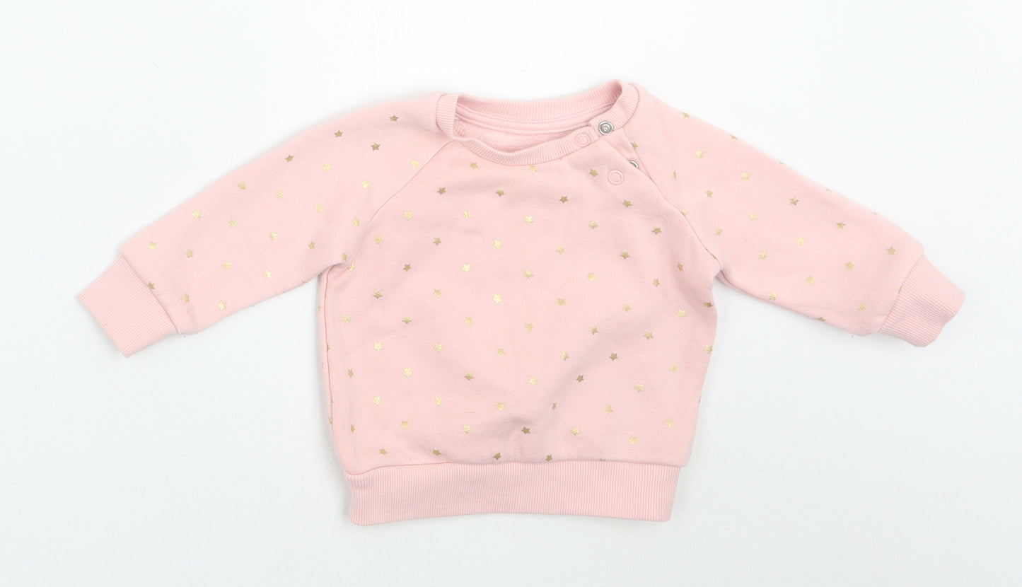Primark Girls Pink Geometric  Pullover Jumper Size 3-6 Months