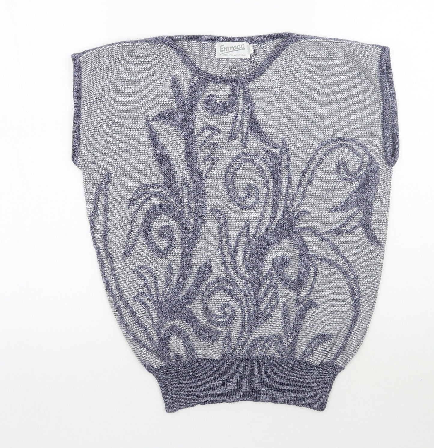 Emreco Womens Blue Floral  Pullover Jumper One Size