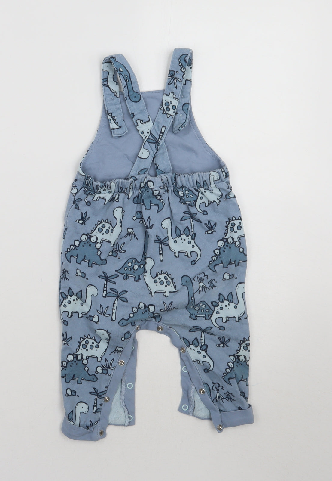 NEXT Baby Blue Animal Print Cotton Dungaree One-Piece Size 9-12 Months