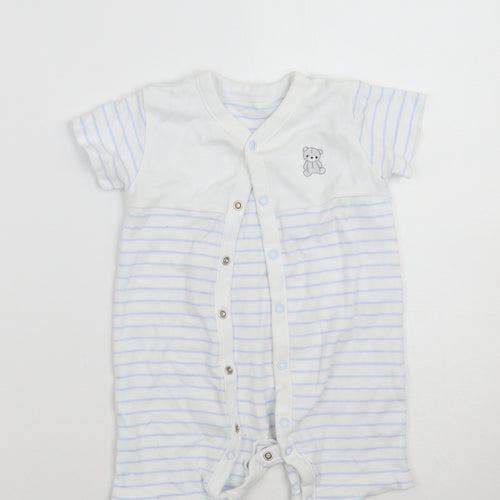 Nutmeg Baby White Striped  Babygrow One-Piece Size 9-12 Months
